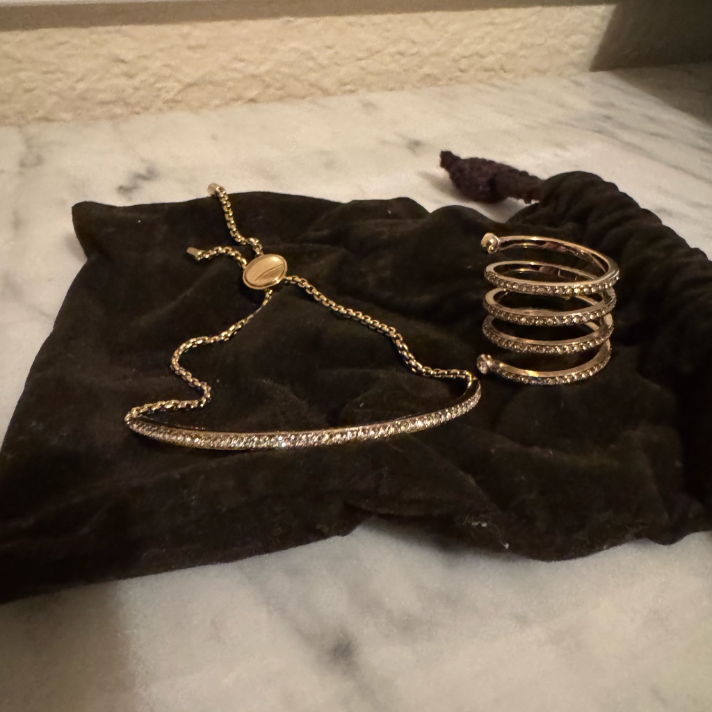 Michael Kors Gold Pave Bracelet And Ring